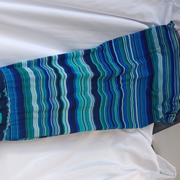 For Cynthia Size L Multicolor Striped Strapless Cover Up Maxi Dress - Picture 3 of 5